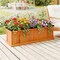 Orange Solid Fir Wood Raised Garden Bed with Drainage Holes and Liner